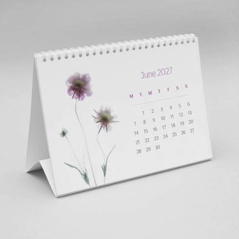 2027 A5 Floral Desk Calendar