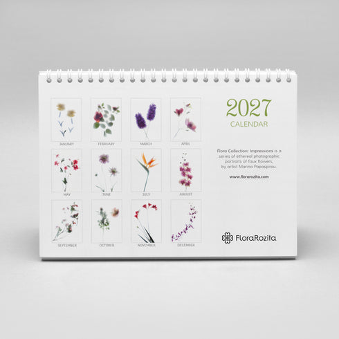 2027 A5 Floral Desk Calendar