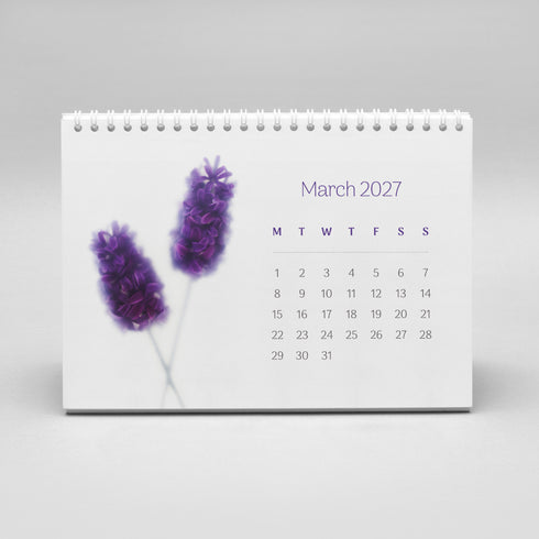 2027 A5 Floral Desk Calendar