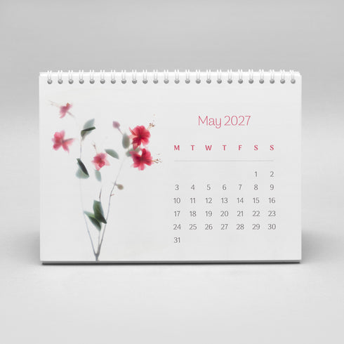 2027 A5 Floral Desk Calendar