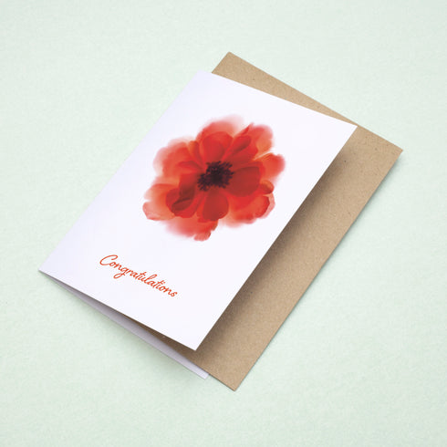 Orange Rose Congratulations Card