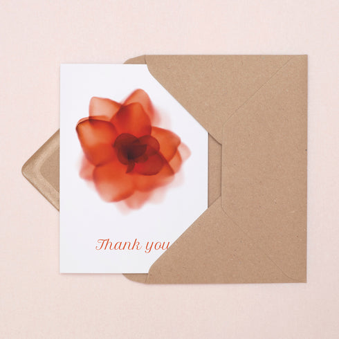 Orange Rose Thank you Card