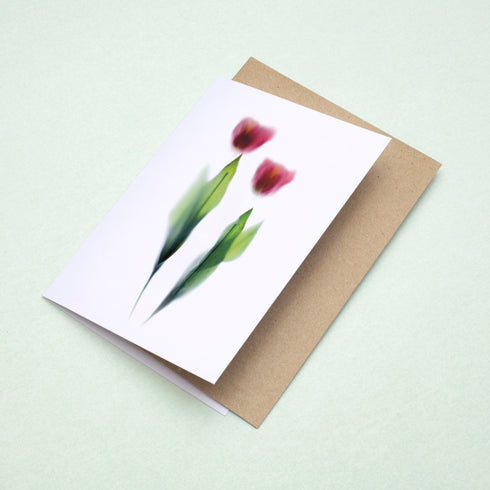 Pink Tulips Greeting Card