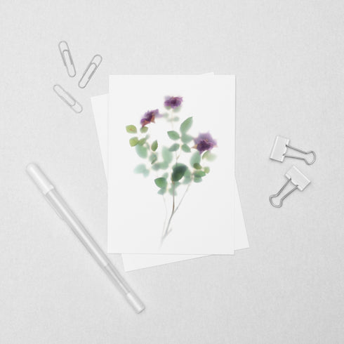 Purple Roses Floral Postcard