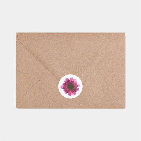 Pink Scabiosa Flower Stickers