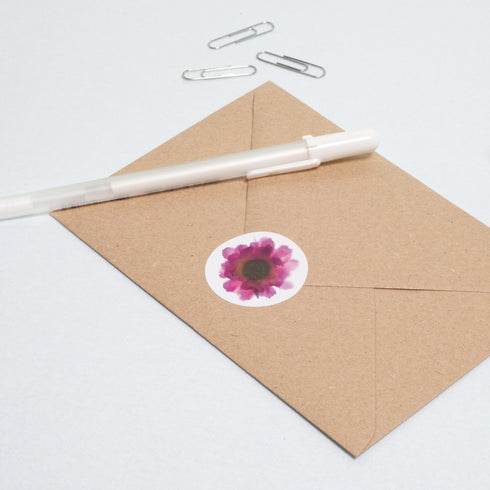 Pink Scabiosa Flower Stickers