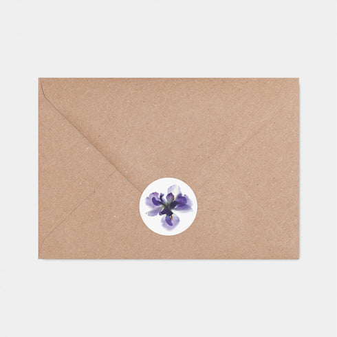 Purple Iris Flower Stickers