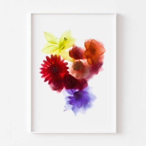 Multi-coloured Blooms Art Print Set