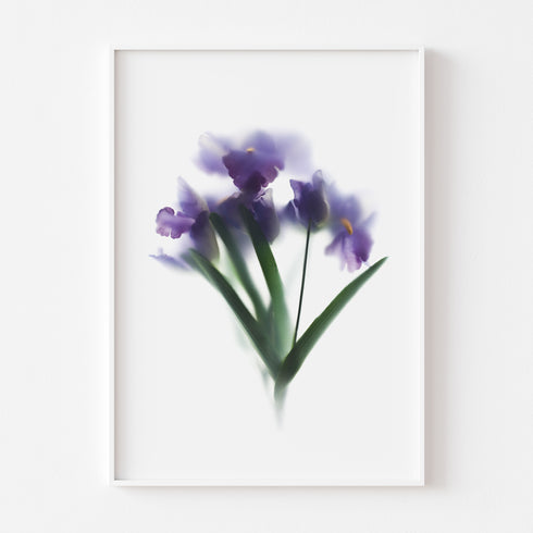 Purple Iris Bunch Floral Art Print