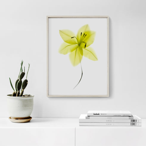 Neon Green Lily Floral Art Print