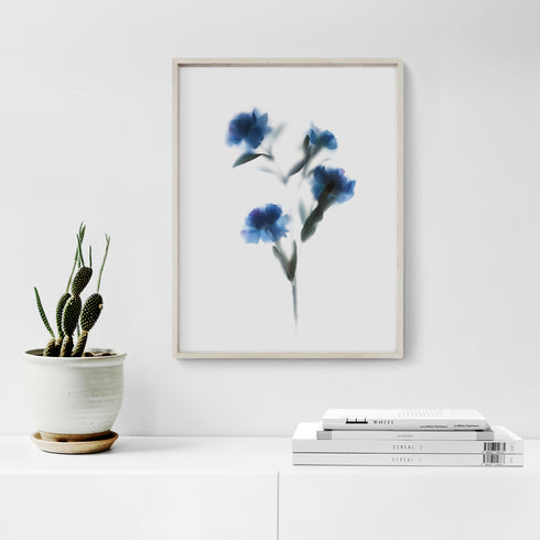 Blue Carnations Floral Art Print