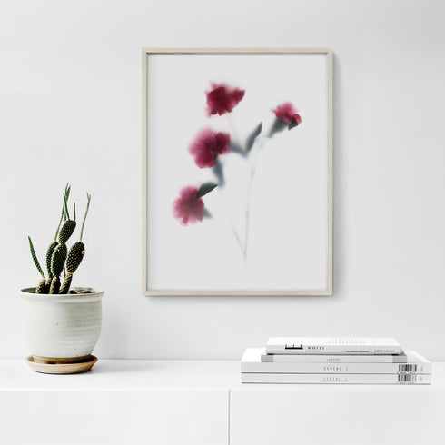 Red Carnations Floral Art Print